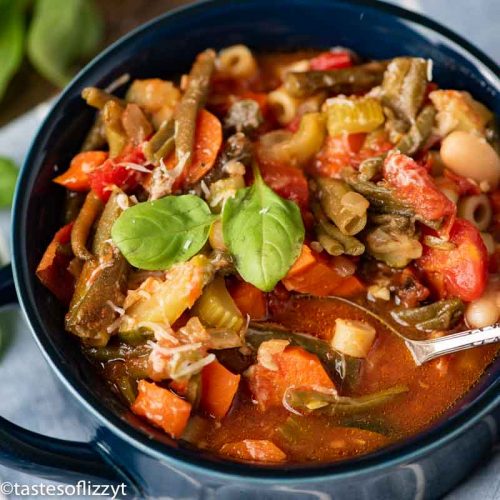 Roasted Vegetable Minestrone Soup Recipe Tastes of Lizzy T