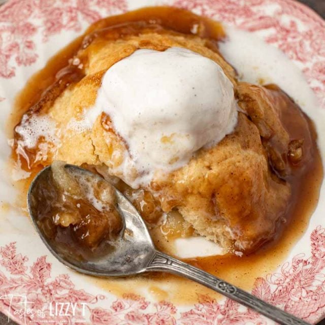 apple dumpling with a bite missing