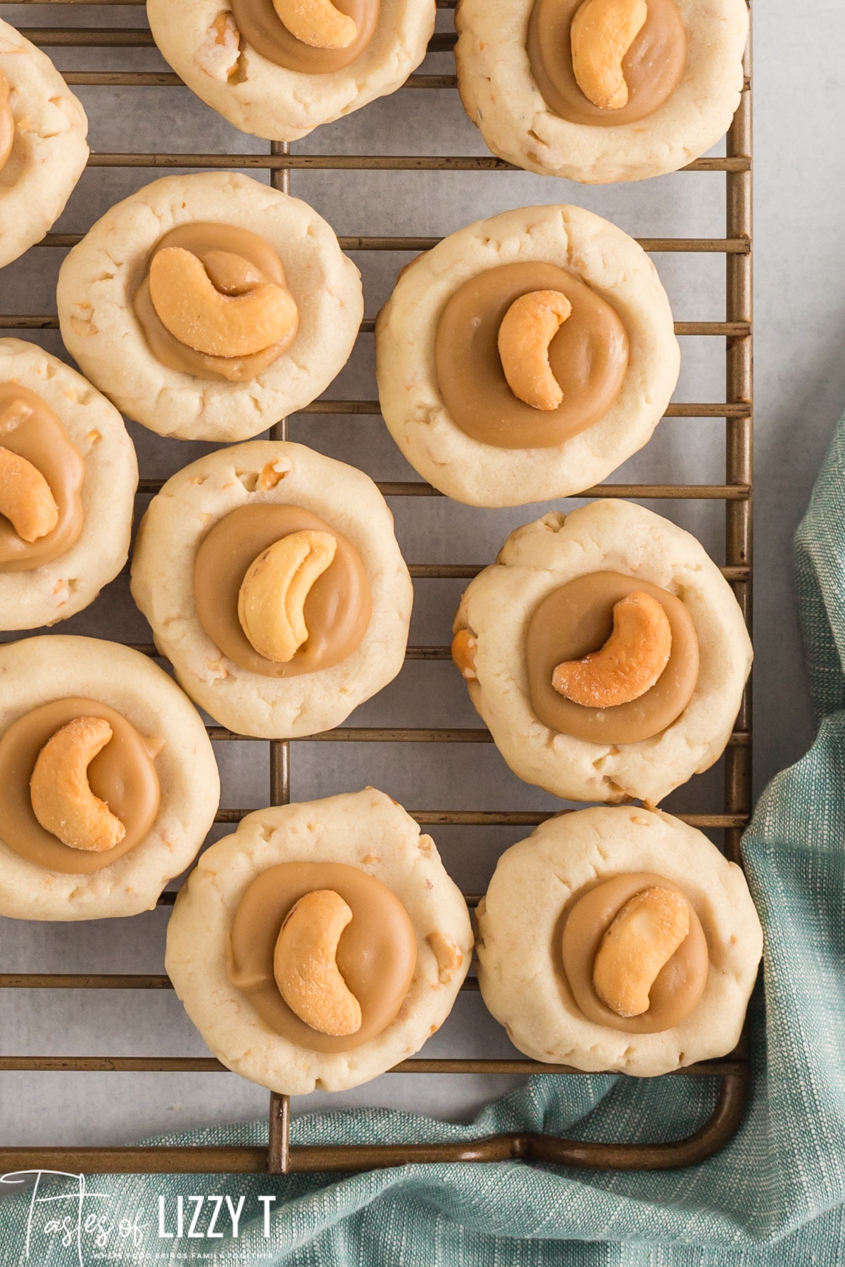 Cashew Thumbprint Cookies Filled With Caramel Tastes Of Lizzy T