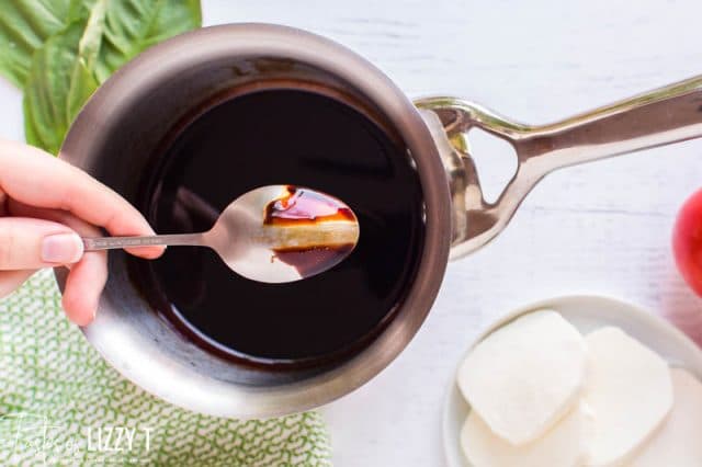 balsamic glaze in a pan