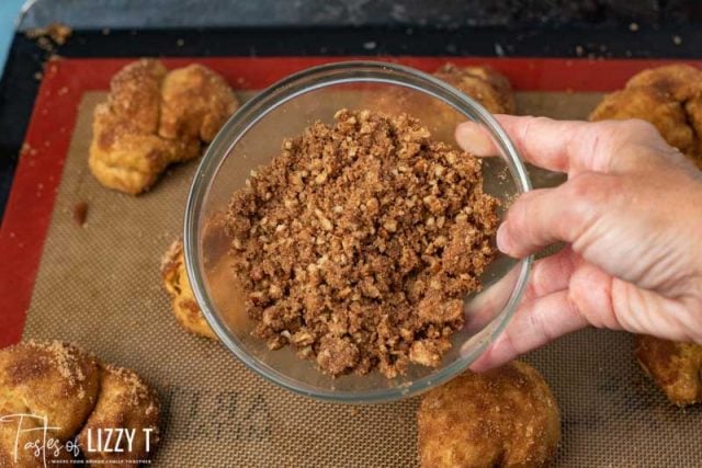 cinnamon crunch topping in a bowl