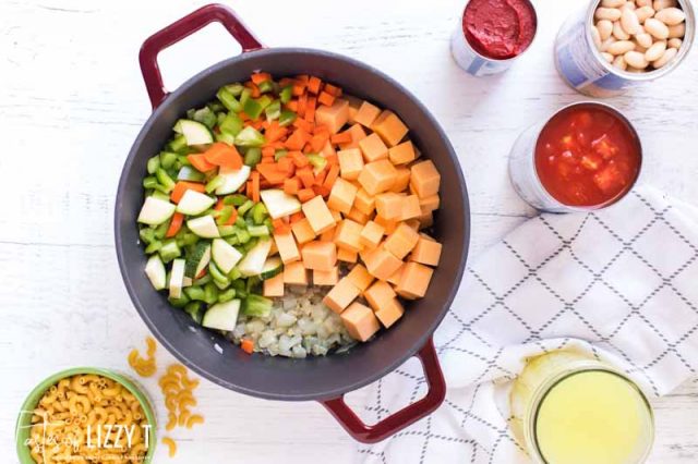 soup pot full of vegetables