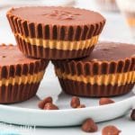 closeup of homemade Reese's cups