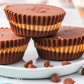 closeup of homemade Reese's cups