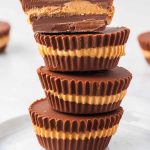 stack of 4 homemade peanut butter cups