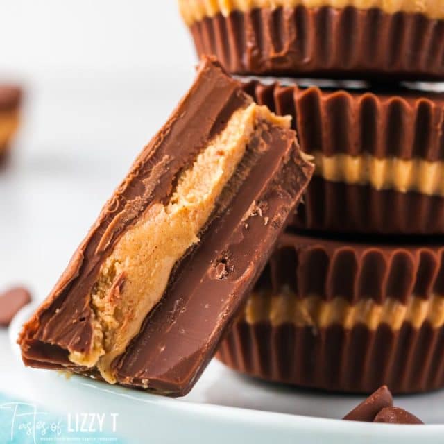 closeup of half of a homemade peanut butter cup