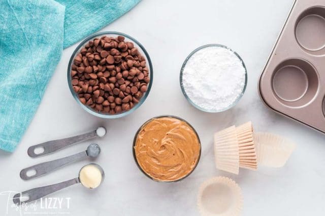 ingredients for homemade peanut butter cups