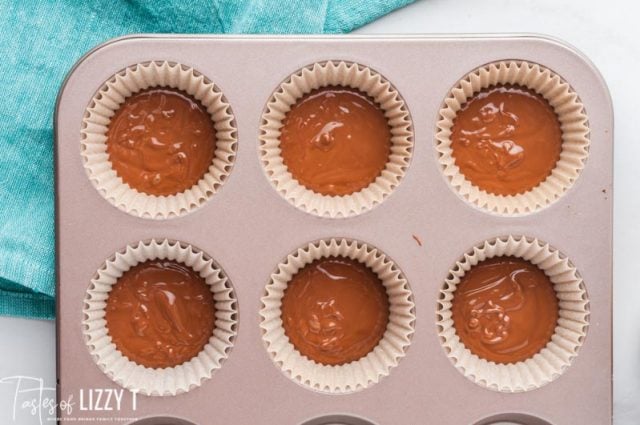 chocolate in muffin pans