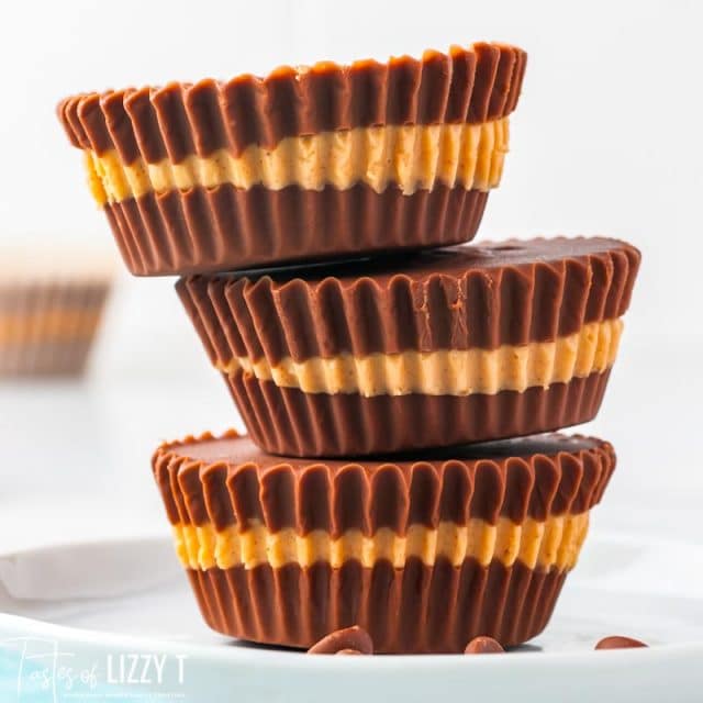 3 peanut butter cups stacked
