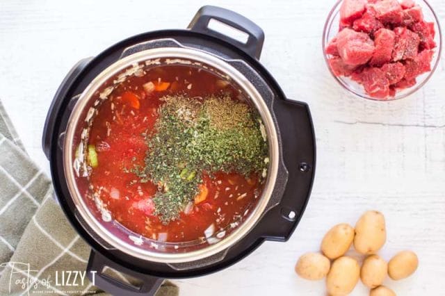 uncooked soup in instant pot
