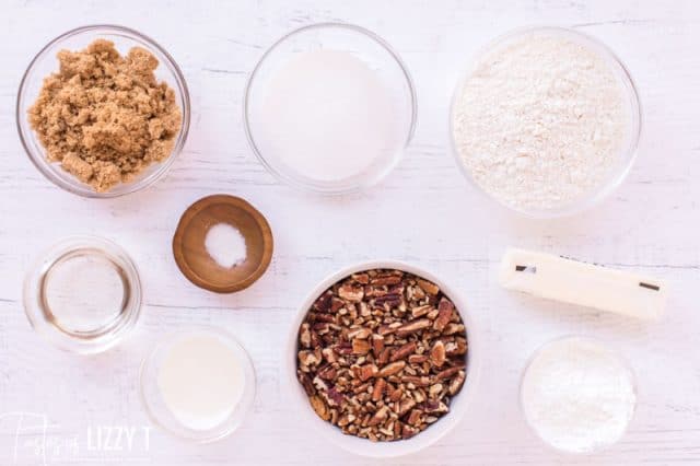 ingredients for pecan pie bars