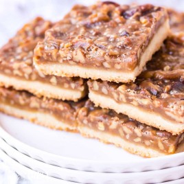 plate of pecan bars