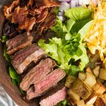 big bowl of steak salad