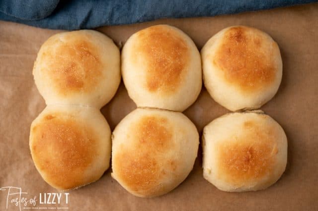 6 brown dinner rolls