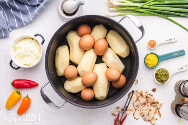 potatoes in a large saucepan