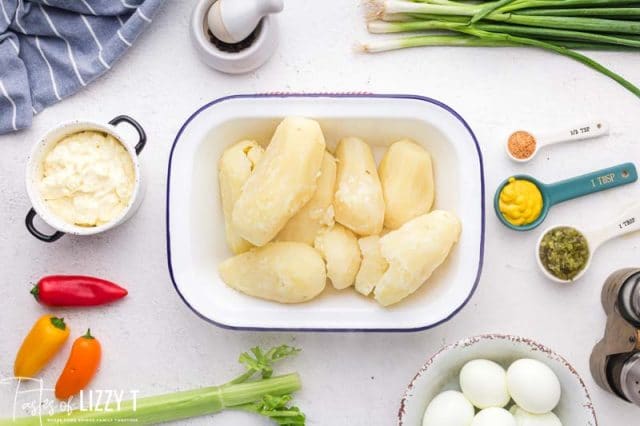 baked potatoes in a baking dish