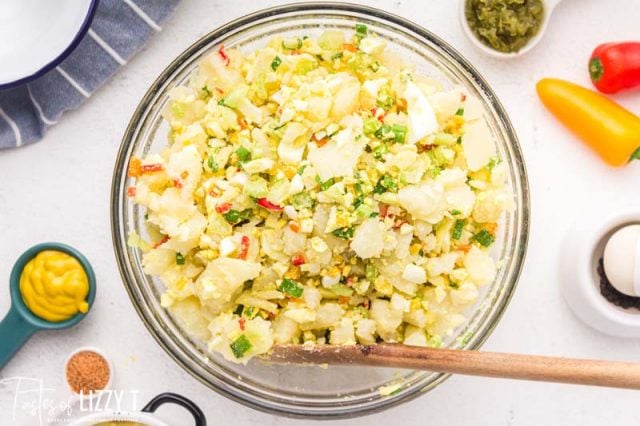 potato salad in a bowl without dressing