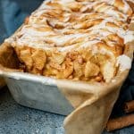 caramel apple pull apart bread in a pan