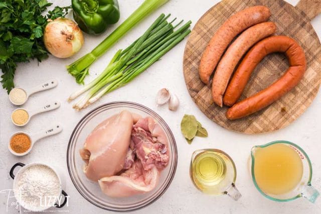 ingredients for chicken sausage gumbo