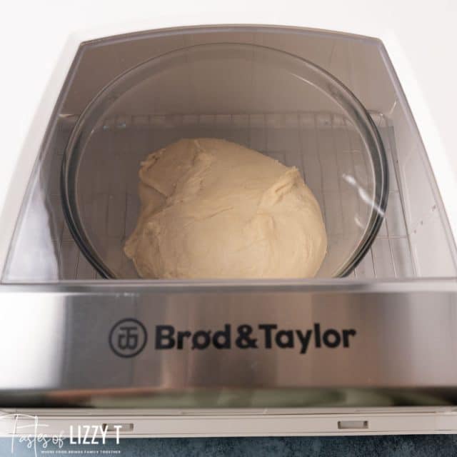 dough rising in a bread proofer