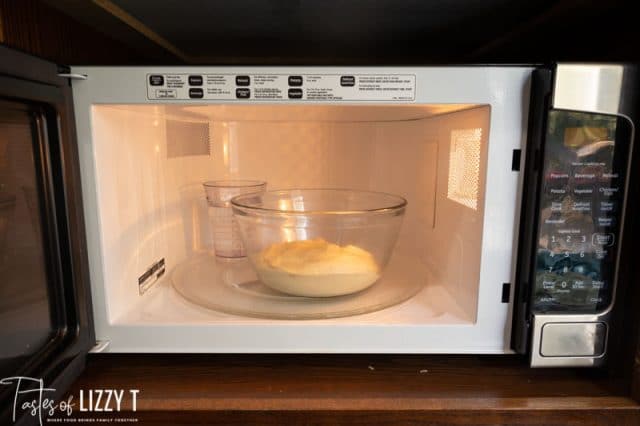 dough rising in microwave