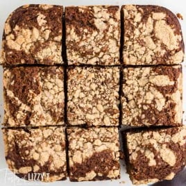 overhead view of sliced glorified gingerbread cake