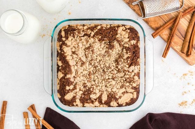 glorified gingerbread cake in a baking pan