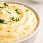 bowl of garnished instant mashed potatoes