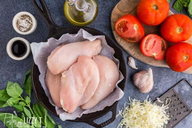 ingredients for italian chicken skillet on a table