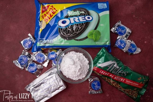 ingredients for peppermint patty truffles