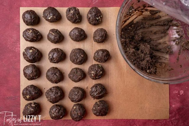 oreo truffle balls rolled and on a table