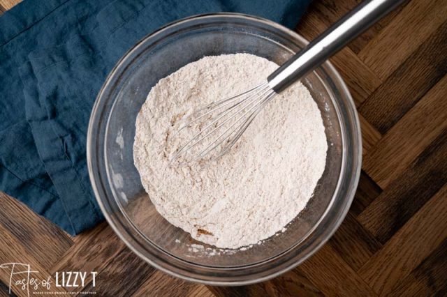 flour in a mixing bowl