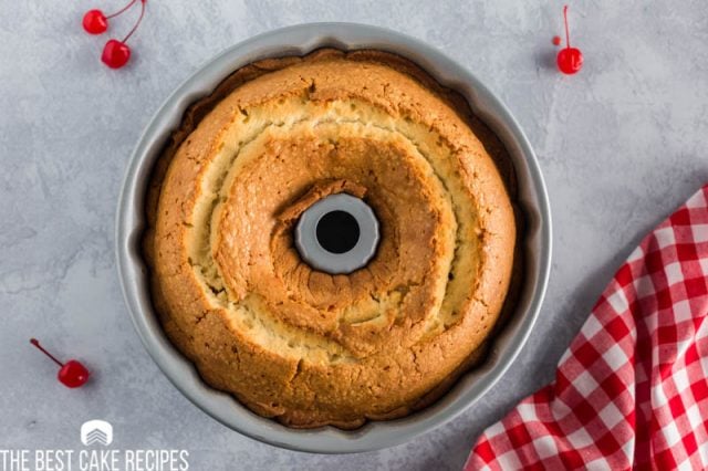 baked pound cake in a pan