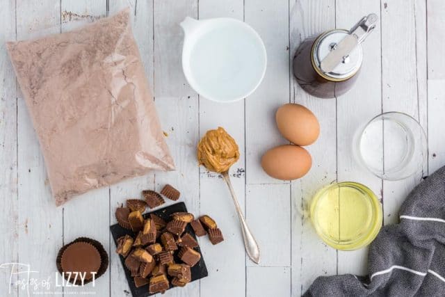 ingredients for slow cooker peanut butter brownies