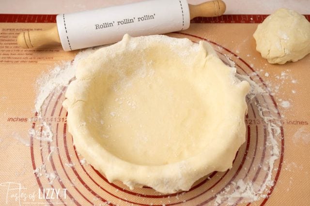 sourdough pie crust in pie plate