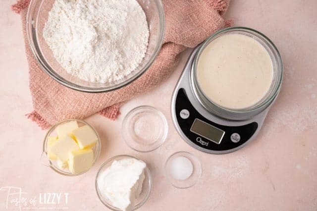 ingredients for sourdough pie crust