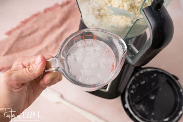 ice water in a measuring cup