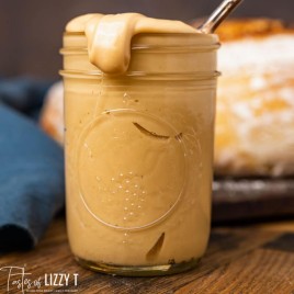amish peanut butter spread in a jar