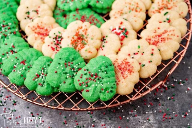 christmas cookies on a wire rack