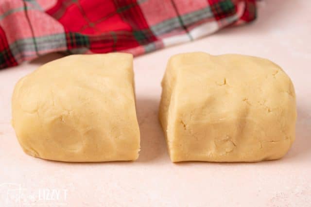 cookie dough divided in half