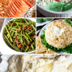 collage of christmas dinner items