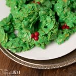 plate of wreath cornflake cookies