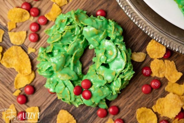 wreath cookie on a table