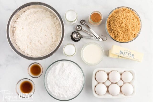 ingredients for cut out cinnamon cookies