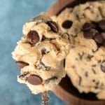 a spoon of chocolate chip cookie dough