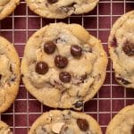 cranberry chocolate chip cookies on a wire rack