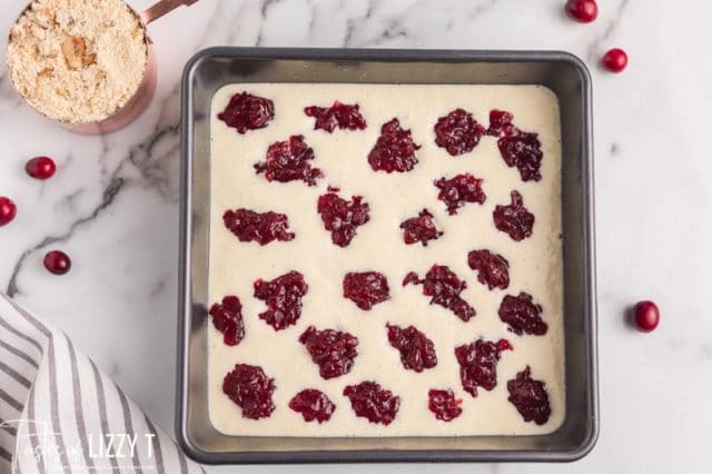 cranberry jam on cream cheese bars