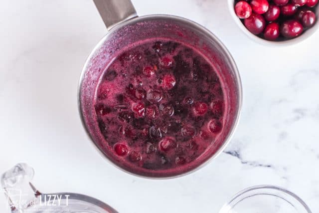 cranberry sauce in a pan