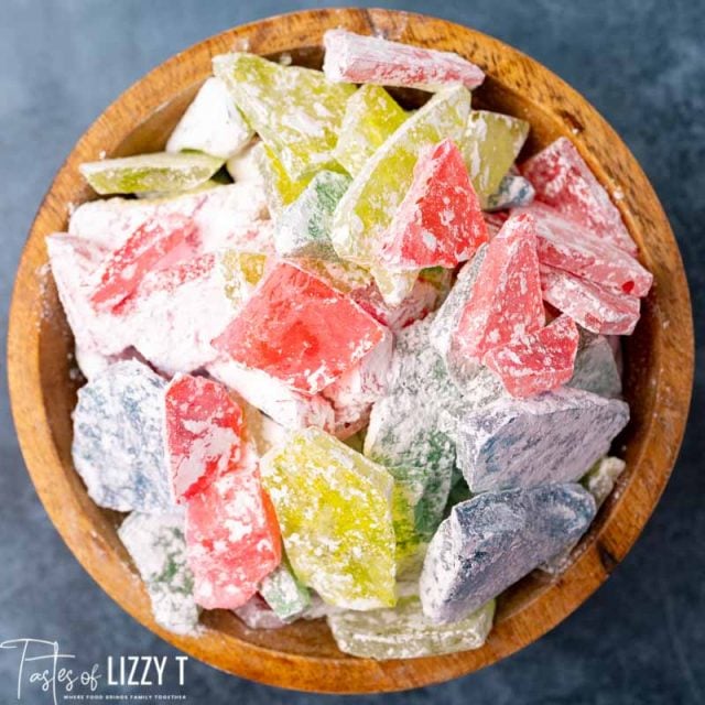 bowl of homemade colorful candy