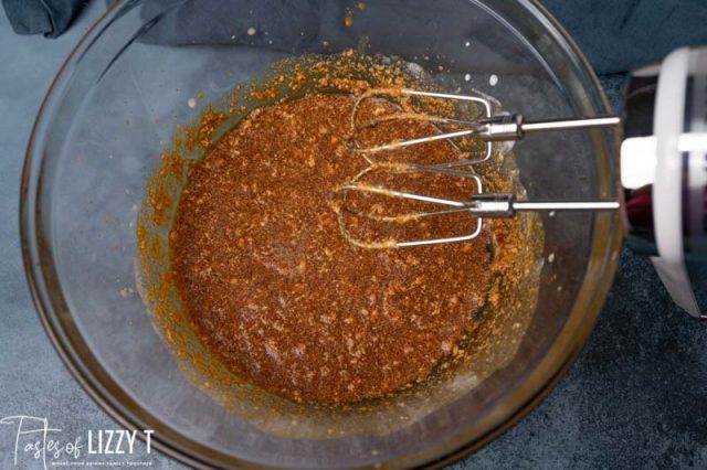 creamed molasses and sugar in a bowl